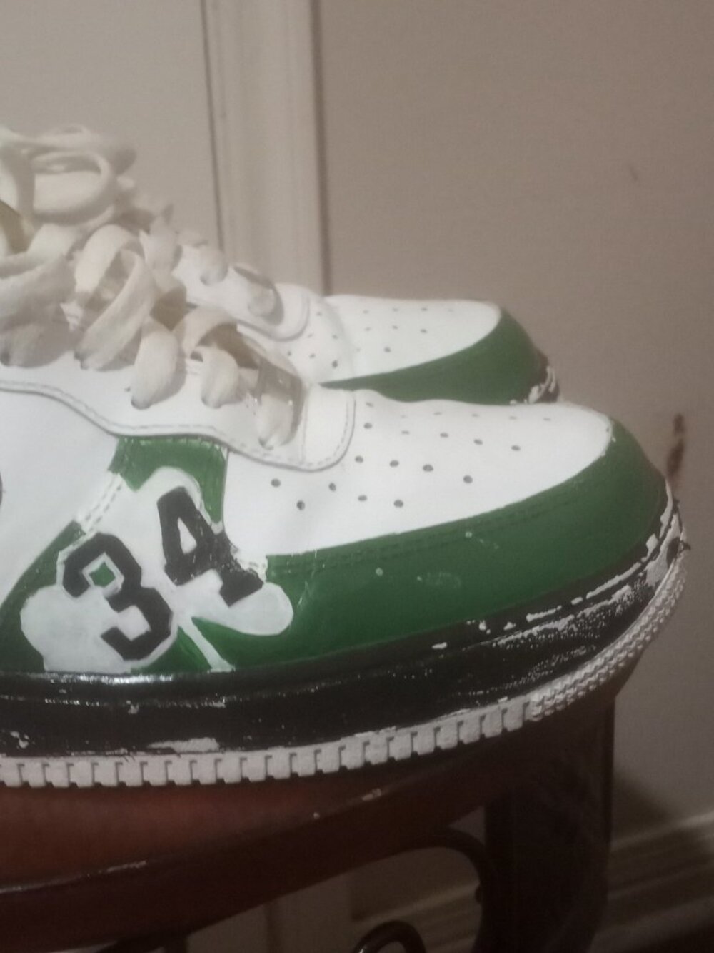 Mens Nike Air Force 1 Custom Shoes Boston Celtics Paul Pierce Size 11 315122 111 - Picture 5 of 14